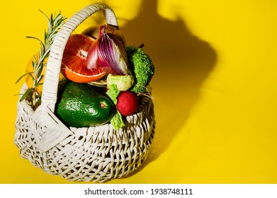 Vegetables With Fruits Very Healthy Food Close Up 