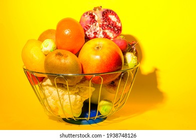 Vegetables With Fruits Very Healthy Food Close Up 