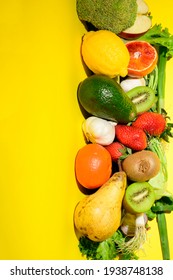 Vegetables With Fruits Very Healthy Food Close Up 