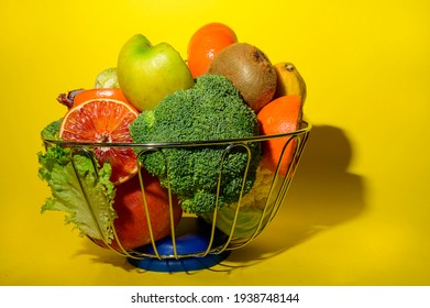 Vegetables With Fruits Very Healthy Food Close Up 