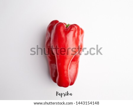 Vegetables isolated on white background. Paprika pepper