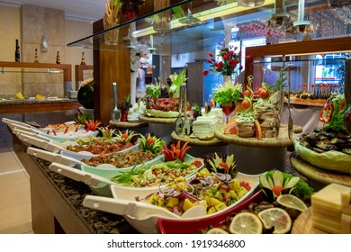 Vegetables On The Open Buffet.Salad Bar.