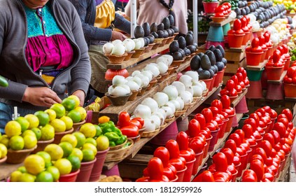 Vegetables On Street Market In Mexico