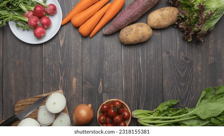 A lot of vegetables on the table.
