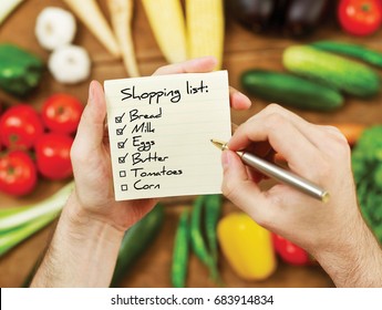 Vegetables shopping list