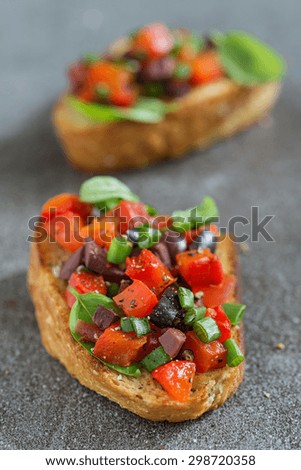 Similar – Hausgemachte italienische Bruschetta