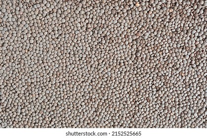 Vegetarian background of brown lentil grains.Top view, flatlay.