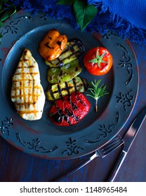 Vegetarian Background Of Food. Amazing Lunch. Restaurant Table With Food