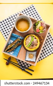 Vegetarian Bento Set In Wood Box.