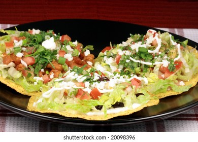 Vegetarian Fresh Hot Mexican Tacos Or Tostadas