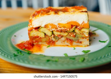 Vegetarian Greek Style Moussaka With Eggplants And Potatoes