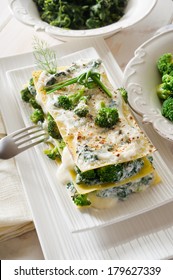 Vegetarian Lasagne With Broccoli And Spinach