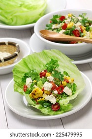 Vegetarian Lettuce Wraps With Tofu