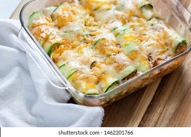 Vegetarian Mexican Dish Zucchini Enchilada 