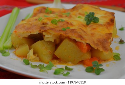 Vegetarian Moussaka With Vegetables. Meals For Lunch Or Dinner.
