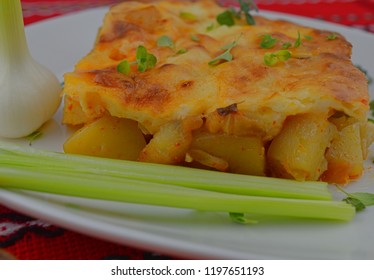 Vegetarian Moussaka With Vegetables. Meals For Lunch Or Dinner.