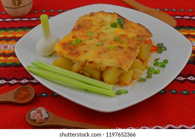 Vegetarian Moussaka With Vegetables. Meals For Lunch Or Dinner.