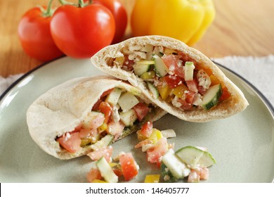 Vegetarian Pita Bread Sandwich