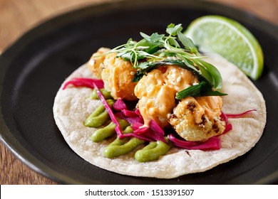 Vegetarian Roasted Cauliflower Taco With Sauce