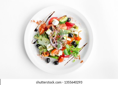 Vegetarian Salad On White Background