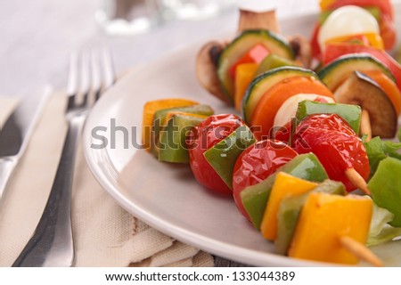 Similar – Image, Stock Photo Tomato mozzarella skewers with basil