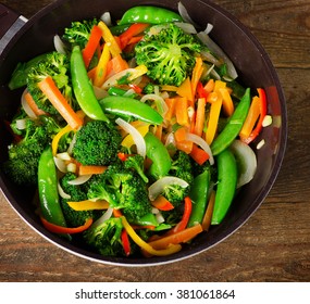 Vegetarian Stir Fry. Healthy Eating. Top View