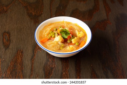 Vegetarian Thukpa: a noodle soup preparation popular in Arunachal Pradesh in India and Tibet
