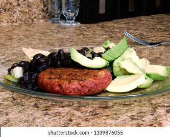 Veggie Burger Black Beans Avocado And Chips