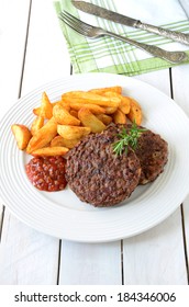 Veggie Burger With Potato Wedges