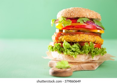 Veggie Chickpea And Sweetcorn Burger With Pepper Jalapeno Onion