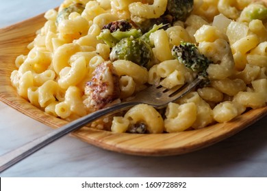 Veggie Mac And Cheese With Roasted Brussels Sprouts Broccoli And Cauliflower