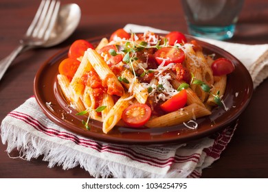 Veggie Penne Pasta With Tomatoes Parmesan Thyme