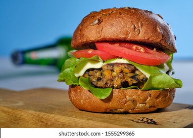 Veggie Vegan Portabello Black Bean Chickpea Burger