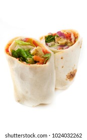 Veggie Wrap On A White Background