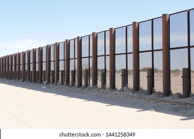 Vehicle Barrier Fencing And Screen Fencing Along The US Mexico Border In Yuma Sector Arizona 1632