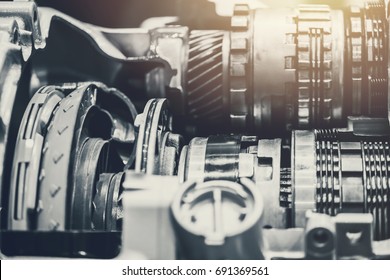 Vehicle Car Gear Rotary Clutch Close-up Inside Engine