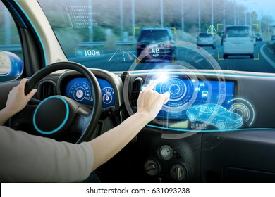 Vehicle Cockpit And Screen, Car Electronics, Automotive Technology, Autonomous Car, Abstract Image Visual