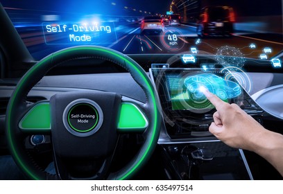 vehicle cockpit and screen, car electronics, automotive technology, autonomous car, abstract image visual