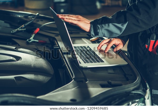 Vehicle Computer Checkup and Engine Software\
Update by Professional Auto Service Technician. Computerized\
Automotive Systems.