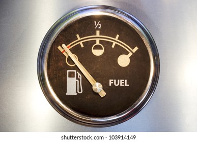 Vehicle Fuel Gauge On Empty.