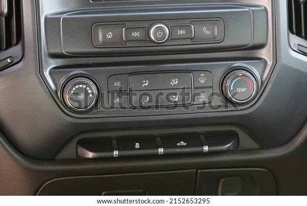 Vehicle interior dash\
details close up