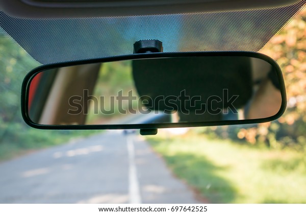 Vehicle interior with rear view mirror and
windshield - car salon
concept