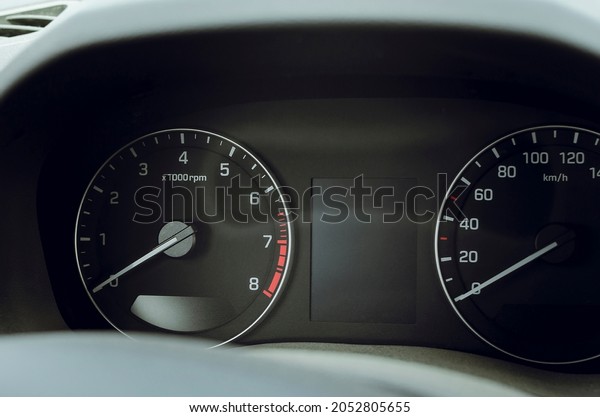 Vehicle meter cluster, gauge\
trip meter fuel gauge water temperature gear indicator rpm\
speedometer