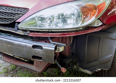 A Vehicle Needing Bumper Replacement Due To During Car Accident