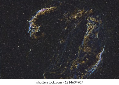 The Veil Nebula In Hubble Space Palette Colors