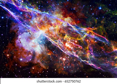 Veil nebula in outer space. Elements of this Image Furnished by NASA