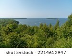 A veiw of Green Bay from Eagle Panorama overlook at Peninsula State Park, Fish Creek, Wisconsin