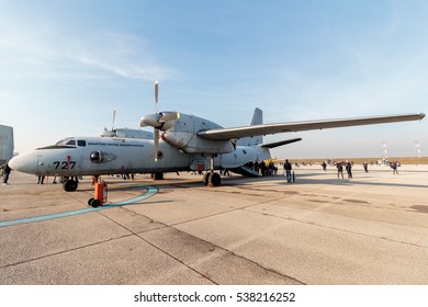 VELIKA GORICA, CROATIA - DECEMBER 10, 2016: On The Occasion Of The 25th Anniversary Of The Croatian Air Force And Air Defence, Was Held Open Day. Airfield With Military Transport Plane Antonov An 32