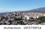 Velletri/Italy 11.08.2020: "
aerial view of the ancient village of the town"