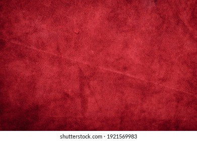 Velvet Texture Of Seamless Leather. Felt Material Macro. Red Suede Texture. Fabric, Leather